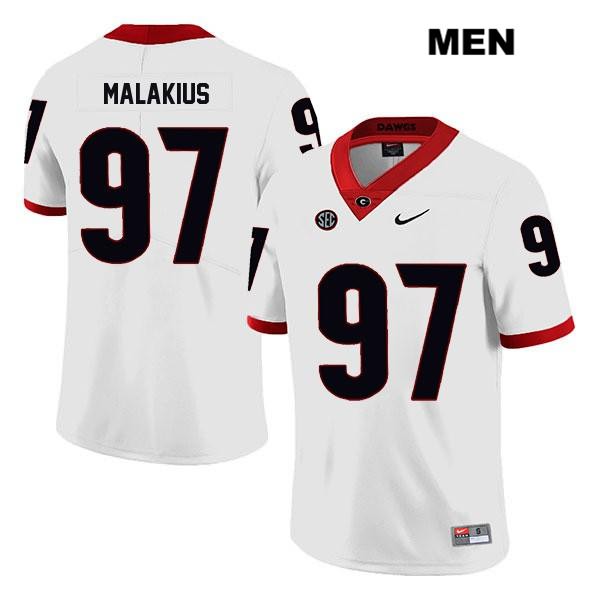 Georgia Bulldogs Men's Tyler Malakius #97 NCAA Legend Authentic White Nike Stitched College Football Jersey ZQG4456GD